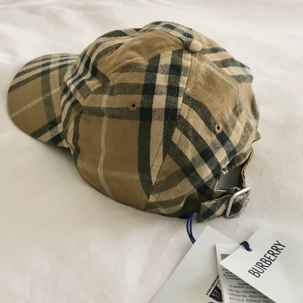 🆕 BURBERRY Unisex Twill Check Baseball Cap - Picture 4 of 11